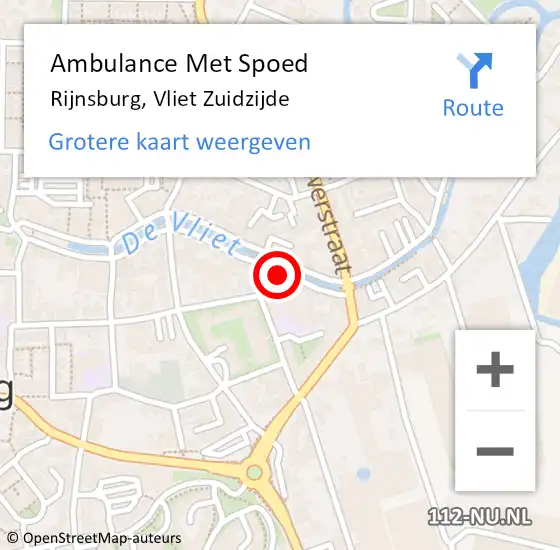 Locatie op kaart van de 112 melding: Ambulance Met Spoed Naar Rijnsburg, Vliet Zuidzijde op 18 mei 2024 13:00