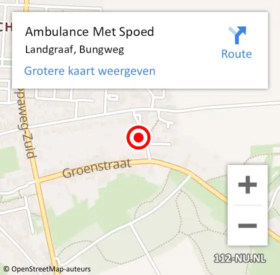 Locatie op kaart van de 112 melding: Ambulance Met Spoed Naar Landgraaf, Bungweg op 6 oktober 2014 12:08