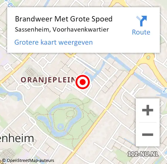 Locatie op kaart van de 112 melding: Brandweer Met Grote Spoed Naar Sassenheim, Voorhavenkwartier op 18 mei 2024 13:18