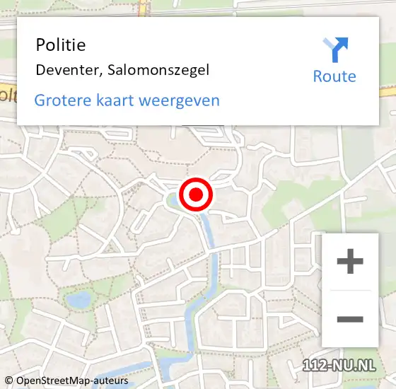 Locatie op kaart van de 112 melding: Politie Deventer, Salomonszegel op 18 mei 2024 13:34