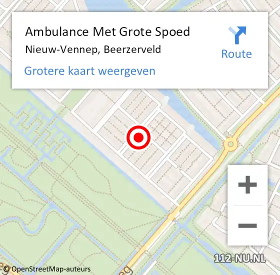 Locatie op kaart van de 112 melding: Ambulance Met Grote Spoed Naar Nieuw-Vennep, Beerzerveld op 18 mei 2024 13:37