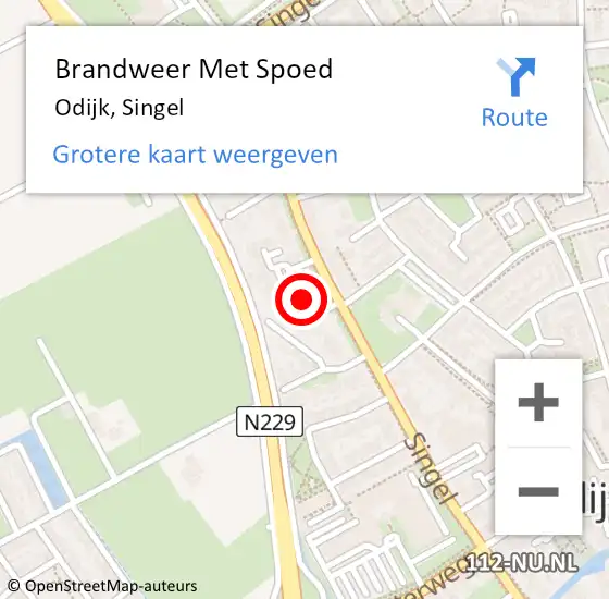 Locatie op kaart van de 112 melding: Brandweer Met Spoed Naar Odijk, Singel op 18 mei 2024 13:43