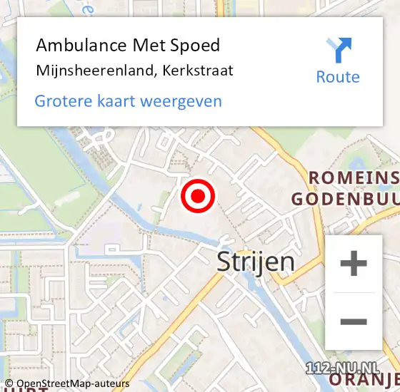 Locatie op kaart van de 112 melding: Ambulance Met Spoed Naar Mijnsheerenland, Kerkstraat op 18 mei 2024 14:47