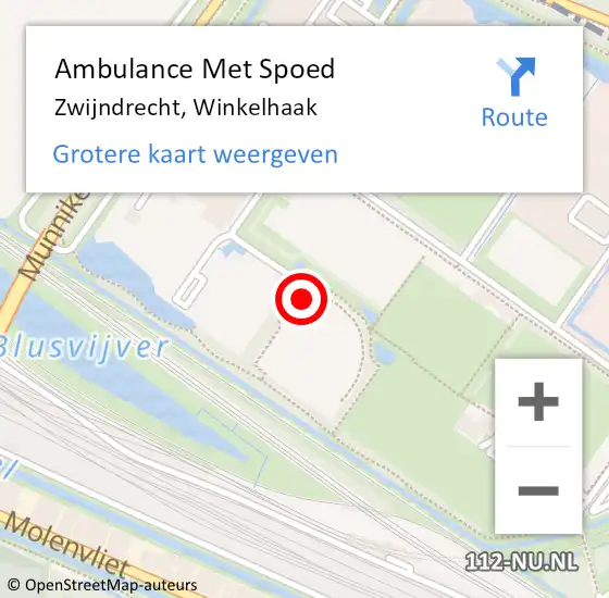 Locatie op kaart van de 112 melding: Ambulance Met Spoed Naar Zwijndrecht, Winkelhaak op 18 mei 2024 15:10