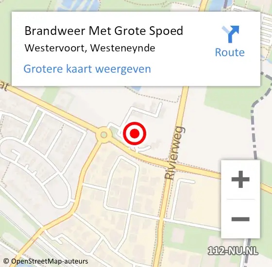 Locatie op kaart van de 112 melding: Brandweer Met Grote Spoed Naar Westervoort, Westeneynde op 18 mei 2024 15:11