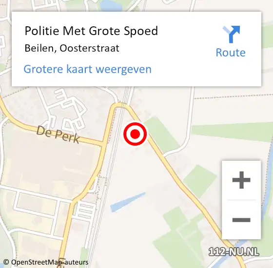 Locatie op kaart van de 112 melding: Politie Met Grote Spoed Naar Beilen, Oosterstraat op 18 mei 2024 15:14