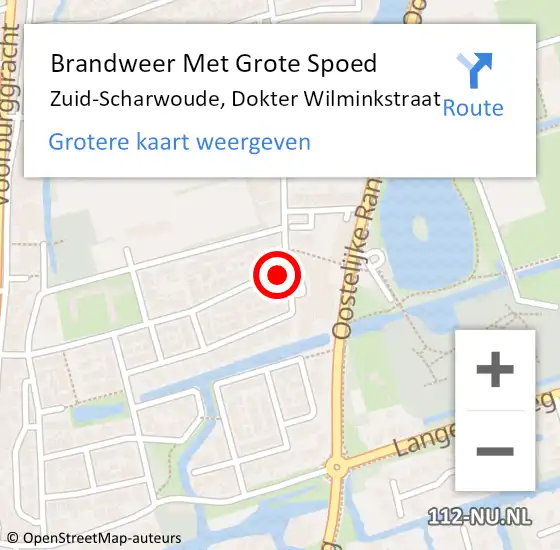 Locatie op kaart van de 112 melding: Brandweer Met Grote Spoed Naar Zuid-Scharwoude, Dokter Wilminkstraat op 18 mei 2024 15:15