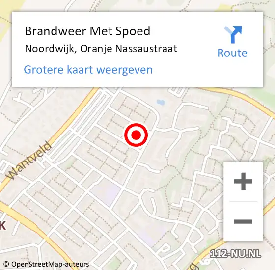 Locatie op kaart van de 112 melding: Brandweer Met Spoed Naar Noordwijk, Oranje Nassaustraat op 18 mei 2024 15:16