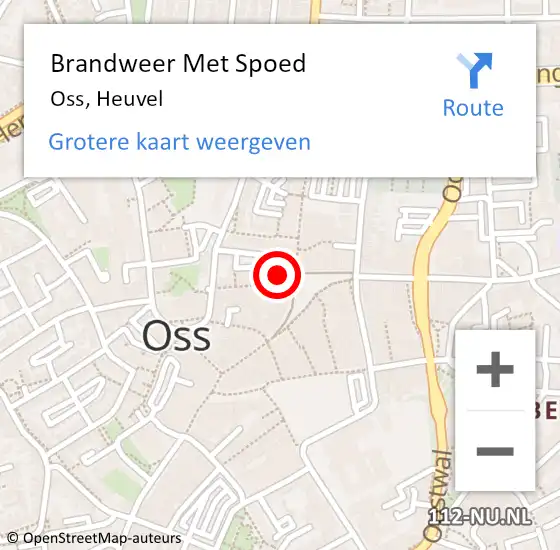 Locatie op kaart van de 112 melding: Brandweer Met Spoed Naar Oss, Heuvel op 18 mei 2024 15:23