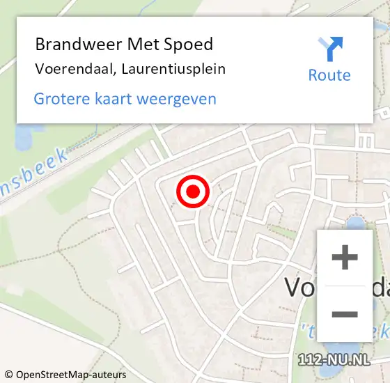 Locatie op kaart van de 112 melding: Brandweer Met Spoed Naar Voerendaal, Laurentiusplein op 18 mei 2024 16:02