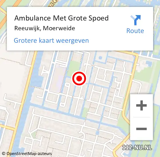 Locatie op kaart van de 112 melding: Ambulance Met Grote Spoed Naar Reeuwijk, Moerweide op 18 mei 2024 16:21