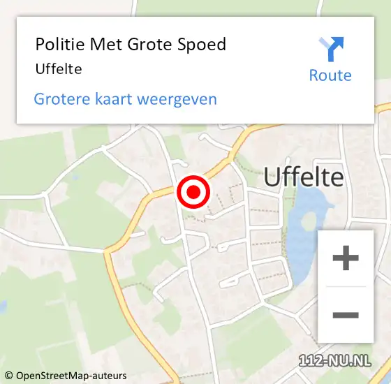 Locatie op kaart van de 112 melding: Politie Met Grote Spoed Naar Uffelte op 18 mei 2024 16:39