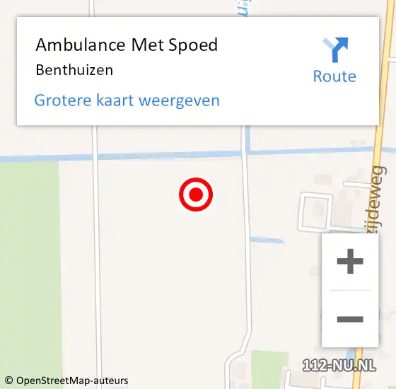 Locatie op kaart van de 112 melding: Ambulance Met Spoed Naar Benthuizen op 18 mei 2024 16:49