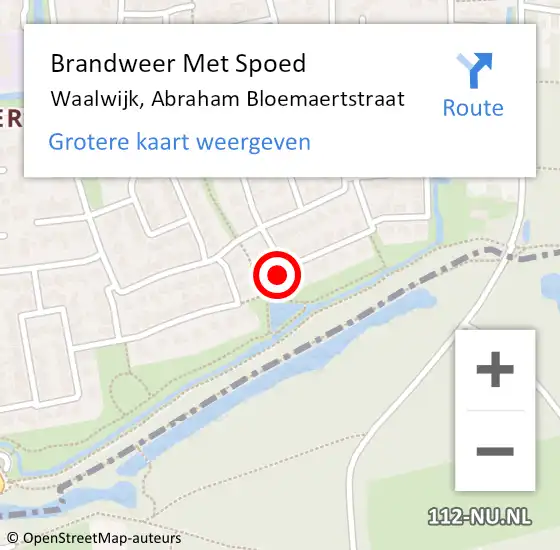 Locatie op kaart van de 112 melding: Brandweer Met Spoed Naar Waalwijk, Abraham Bloemaertstraat op 18 mei 2024 16:56