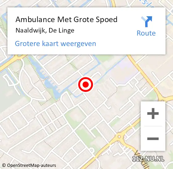 Locatie op kaart van de 112 melding: Ambulance Met Grote Spoed Naar Naaldwijk, De Linge op 18 mei 2024 16:56