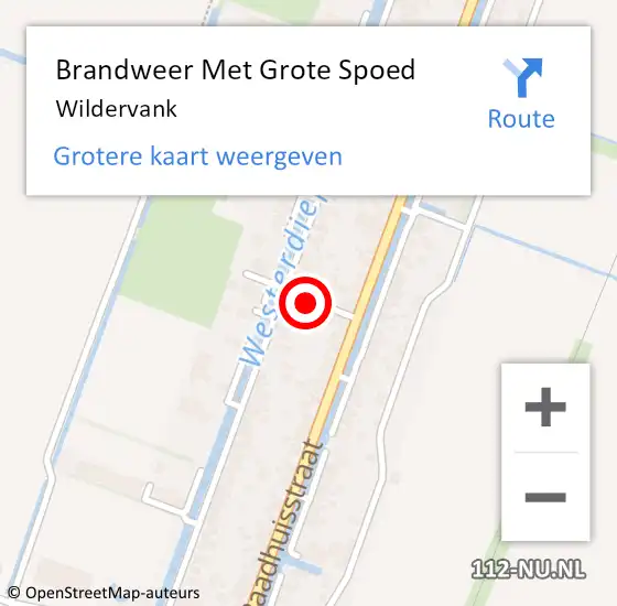 Locatie op kaart van de 112 melding: Brandweer Met Grote Spoed Naar Wildervank op 18 mei 2024 17:18