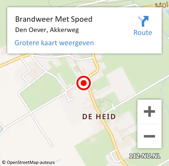 Locatie op kaart van de 112 melding: Brandweer Met Spoed Naar Den Oever, Akkerweg op 6 oktober 2014 12:32