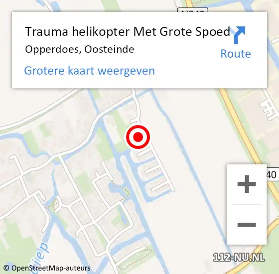 Locatie op kaart van de 112 melding: Trauma helikopter Met Grote Spoed Naar Opperdoes, Oosteinde op 18 mei 2024 17:58