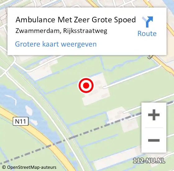 Locatie op kaart van de 112 melding: Ambulance Met Zeer Grote Spoed Naar Zwammerdam, Rijksstraatweg op 18 mei 2024 18:01