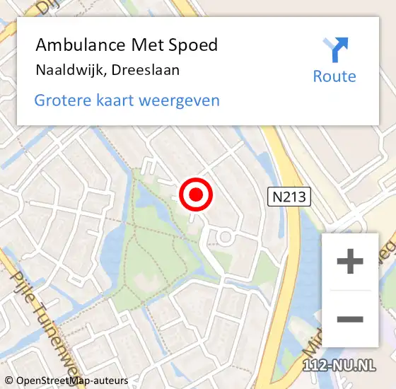 Locatie op kaart van de 112 melding: Ambulance Met Spoed Naar Naaldwijk, Dreeslaan op 18 mei 2024 18:58