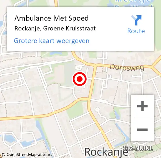 Locatie op kaart van de 112 melding: Ambulance Met Spoed Naar Rockanje, Groene Kruisstraat op 18 mei 2024 19:32