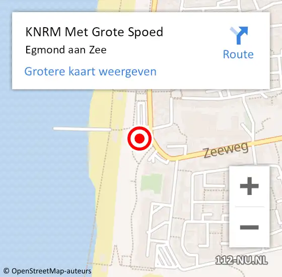 Locatie op kaart van de 112 melding: KNRM Met Grote Spoed Naar Egmond aan Zee op 18 mei 2024 19:59