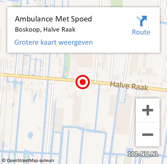Locatie op kaart van de 112 melding: Ambulance Met Spoed Naar Boskoop, Halve Raak op 18 mei 2024 20:10