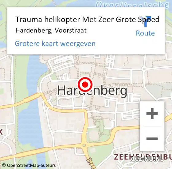 Locatie op kaart van de 112 melding: Trauma helikopter Met Zeer Grote Spoed Naar Hardenberg, Voorstraat op 18 mei 2024 20:18