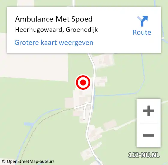 Locatie op kaart van de 112 melding: Ambulance Met Spoed Naar Heerhugowaard, Groenedijk op 18 mei 2024 20:28