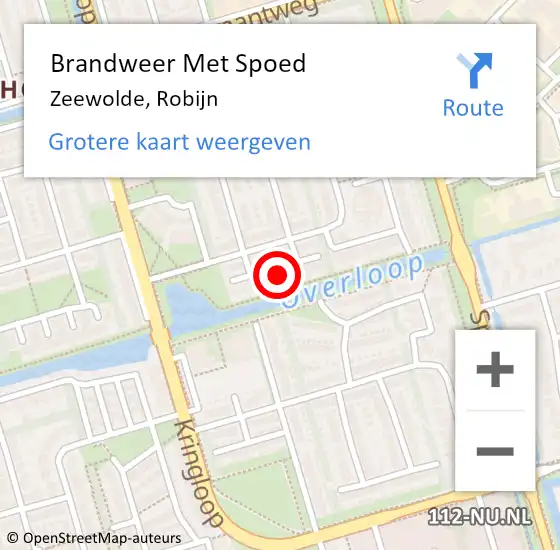 Locatie op kaart van de 112 melding: Brandweer Met Spoed Naar Zeewolde, Robijn op 18 mei 2024 20:59