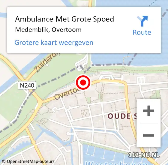 Locatie op kaart van de 112 melding: Ambulance Met Grote Spoed Naar Medemblik, Overtoom op 18 mei 2024 21:57