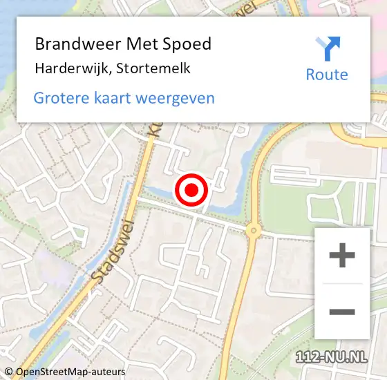 Locatie op kaart van de 112 melding: Brandweer Met Spoed Naar Harderwijk, Stortemelk op 18 mei 2024 22:07