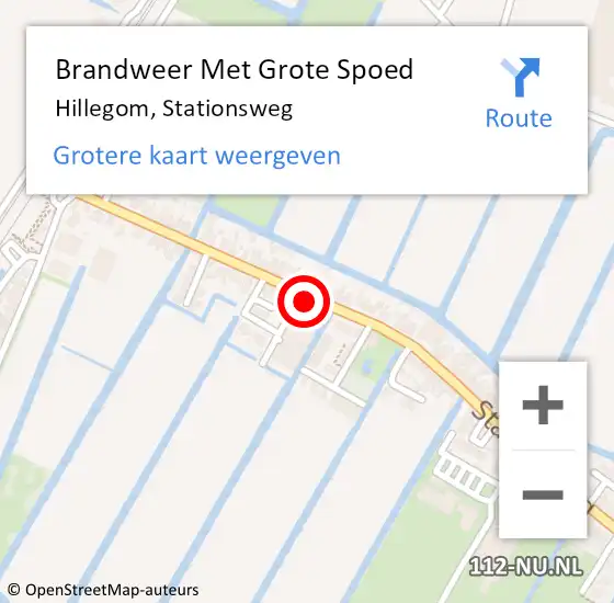 Locatie op kaart van de 112 melding: Brandweer Met Grote Spoed Naar Hillegom, Stationsweg op 18 mei 2024 22:19