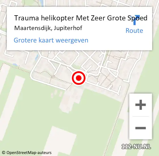 Locatie op kaart van de 112 melding: Trauma helikopter Met Zeer Grote Spoed Naar Maartensdijk, Jupiterhof op 18 mei 2024 23:07