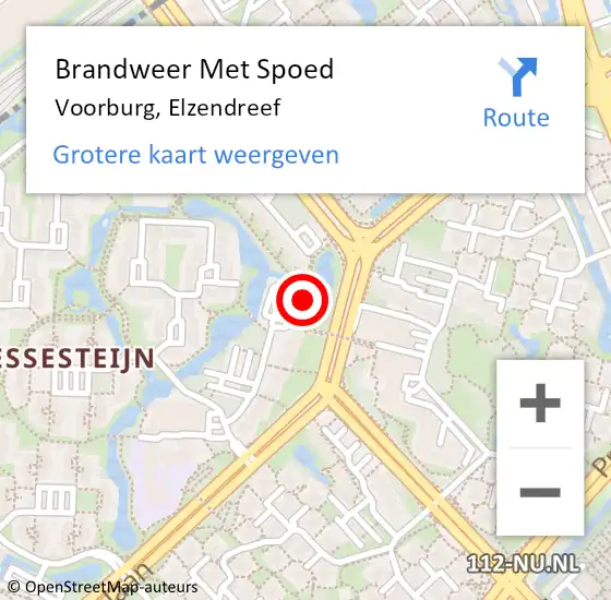 Locatie op kaart van de 112 melding: Brandweer Met Spoed Naar Voorburg, Elzendreef op 18 mei 2024 23:08