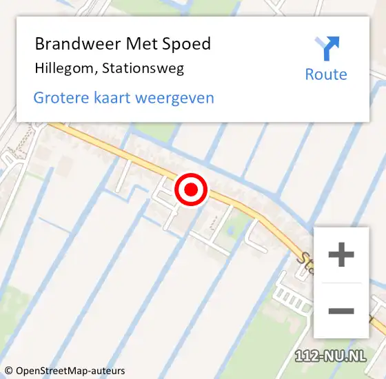 Locatie op kaart van de 112 melding: Brandweer Met Spoed Naar Hillegom, Stationsweg op 18 mei 2024 23:10