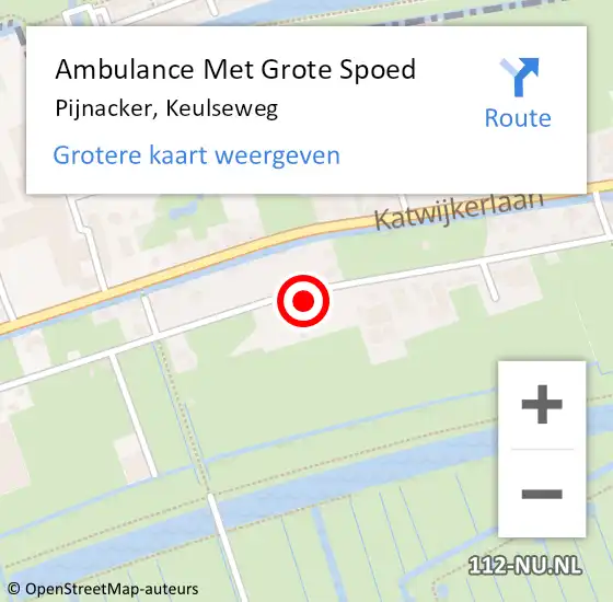 Locatie op kaart van de 112 melding: Ambulance Met Grote Spoed Naar Pijnacker, Keulseweg op 18 mei 2024 23:13