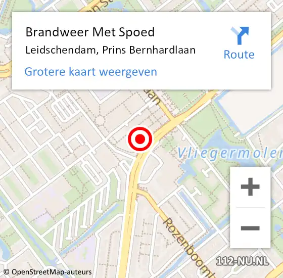 Locatie op kaart van de 112 melding: Brandweer Met Spoed Naar Leidschendam, Prins Bernhardlaan op 18 mei 2024 23:14