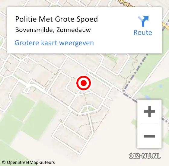 Locatie op kaart van de 112 melding: Politie Met Grote Spoed Naar Bovensmilde, Zonnedauw op 18 mei 2024 23:49
