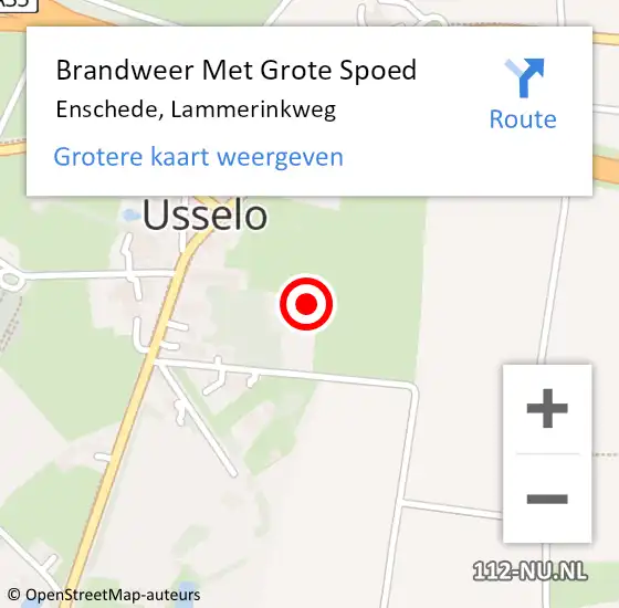 Locatie op kaart van de 112 melding: Brandweer Met Grote Spoed Naar Enschede, Lammerinkweg op 19 mei 2024 00:00