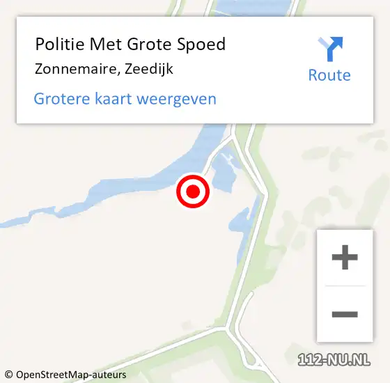 Locatie op kaart van de 112 melding: Politie Met Grote Spoed Naar Zonnemaire, Zeedijk op 19 mei 2024 00:01