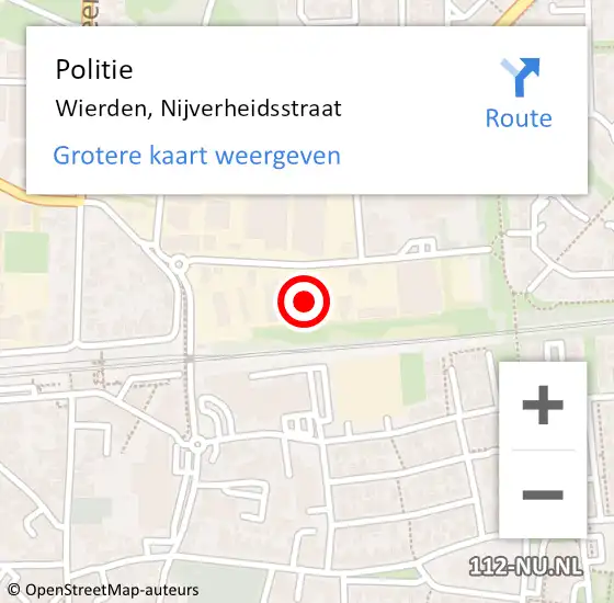 Locatie op kaart van de 112 melding: Politie Wierden, Nijverheidsstraat op 19 mei 2024 00:17