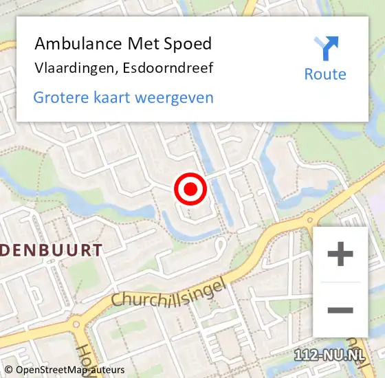 Locatie op kaart van de 112 melding: Ambulance Met Spoed Naar Vlaardingen, Esdoorndreef op 19 mei 2024 00:22
