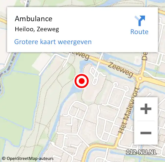 Locatie op kaart van de 112 melding: Ambulance Heiloo, Zeeweg op 19 mei 2024 00:28