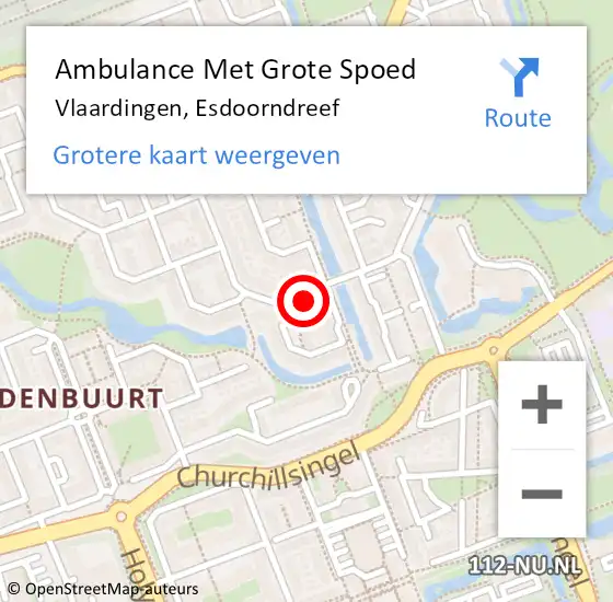 Locatie op kaart van de 112 melding: Ambulance Met Grote Spoed Naar Vlaardingen, Esdoorndreef op 19 mei 2024 00:32