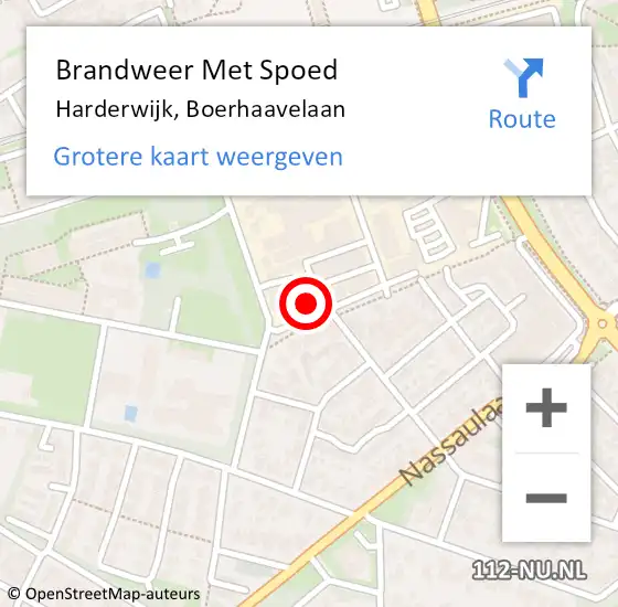 Locatie op kaart van de 112 melding: Brandweer Met Spoed Naar Harderwijk, Boerhaavelaan op 19 mei 2024 00:58