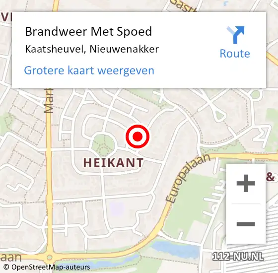 Locatie op kaart van de 112 melding: Brandweer Met Spoed Naar Kaatsheuvel, Nieuwenakker op 19 mei 2024 01:07