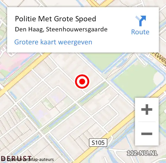 Locatie op kaart van de 112 melding: Politie Met Grote Spoed Naar Den Haag, Steenhouwersgaarde op 19 mei 2024 01:20