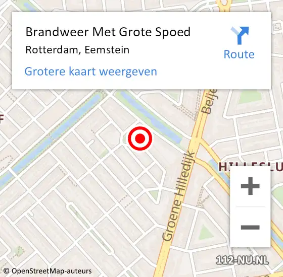 Locatie op kaart van de 112 melding: Brandweer Met Grote Spoed Naar Rotterdam, Eemstein op 19 mei 2024 01:50