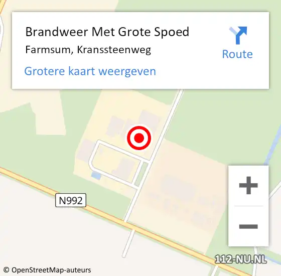 Locatie op kaart van de 112 melding: Brandweer Met Grote Spoed Naar Farmsum, Kranssteenweg op 19 mei 2024 02:39